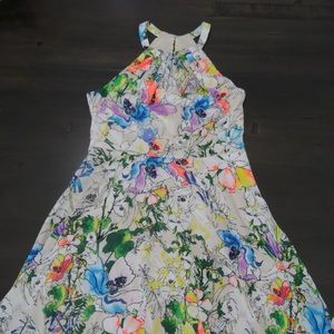 NWOT EXPRESS High neck Watercolor Dress Size 4